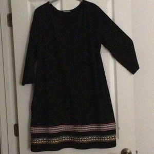 NEVER WORN! Embroidered 3/4 sleeve T-shirt dress with pockets!